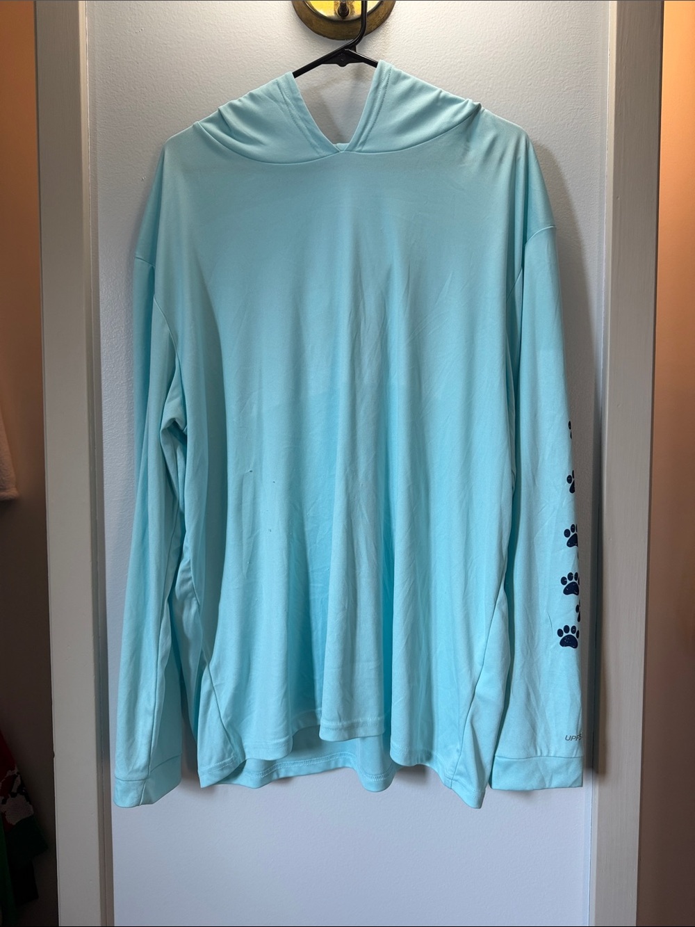 Kids Long Sleeve Hooded Tee in Light Blue